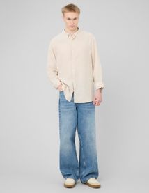 Chemise manches longues viscose lin