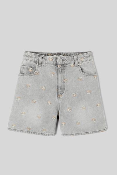 Short en jean brodé