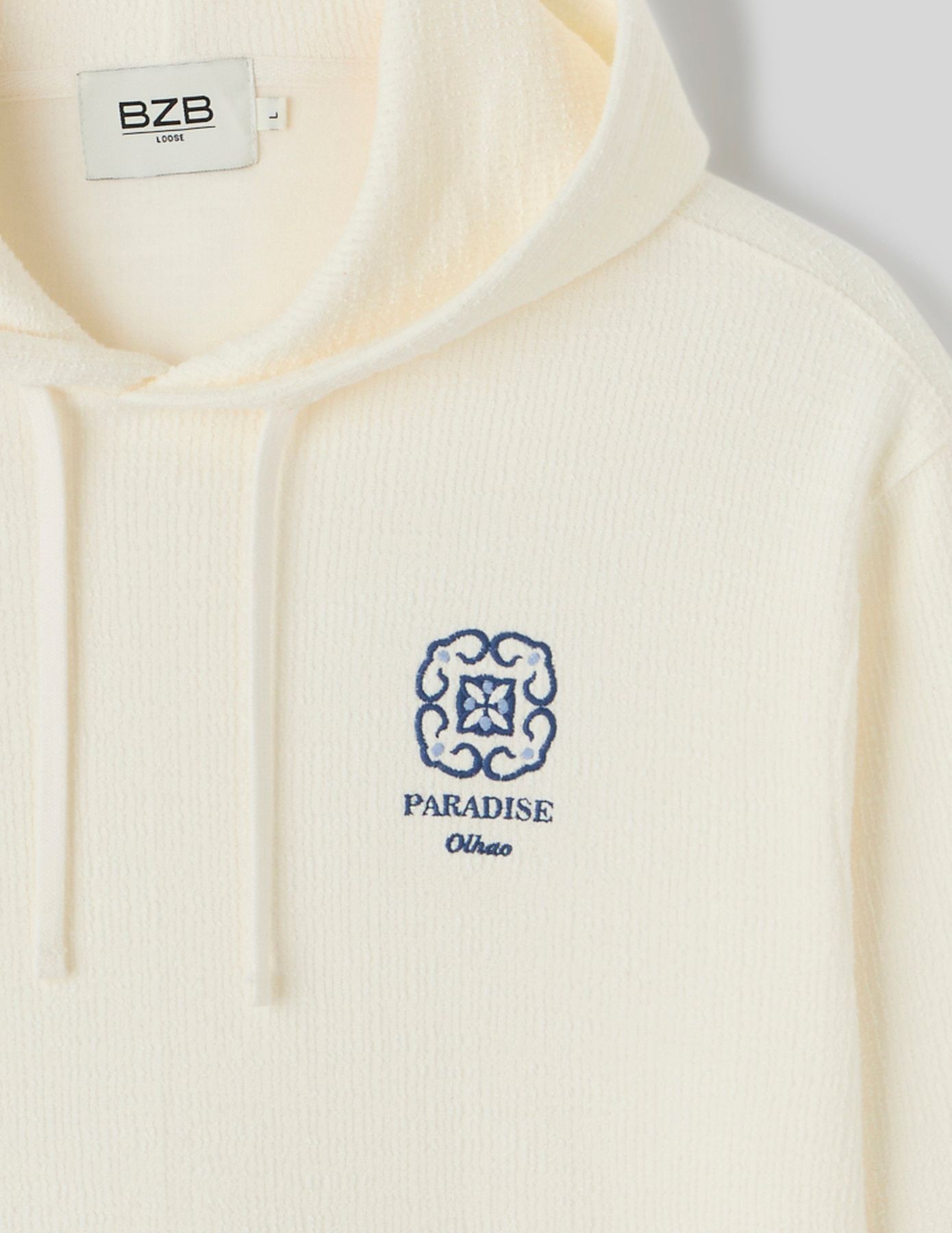 Sweat capuche broderie poitrine