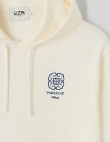 Sweat capuche broderie poitrine