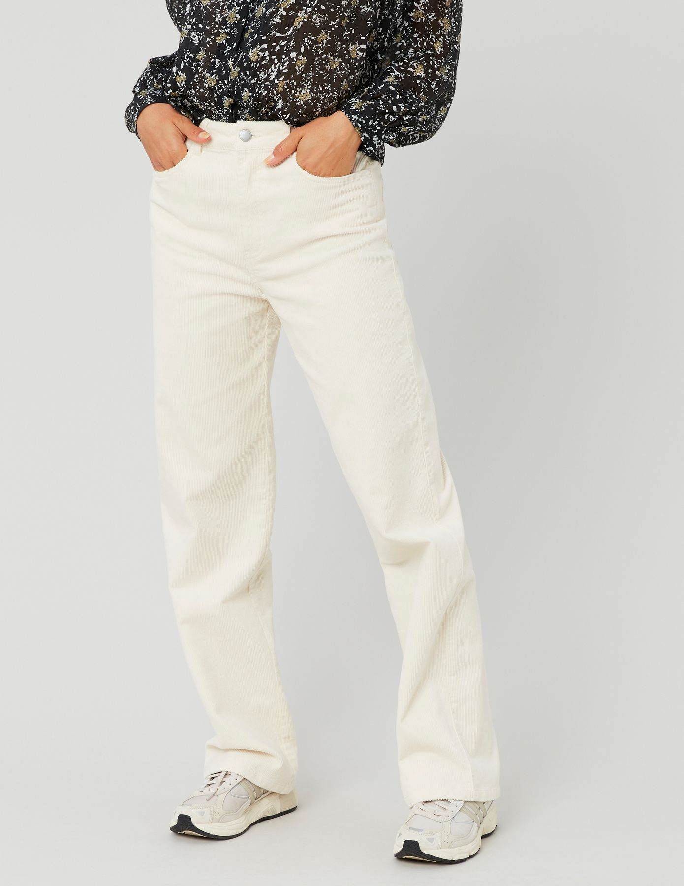 Pantalon straight velours