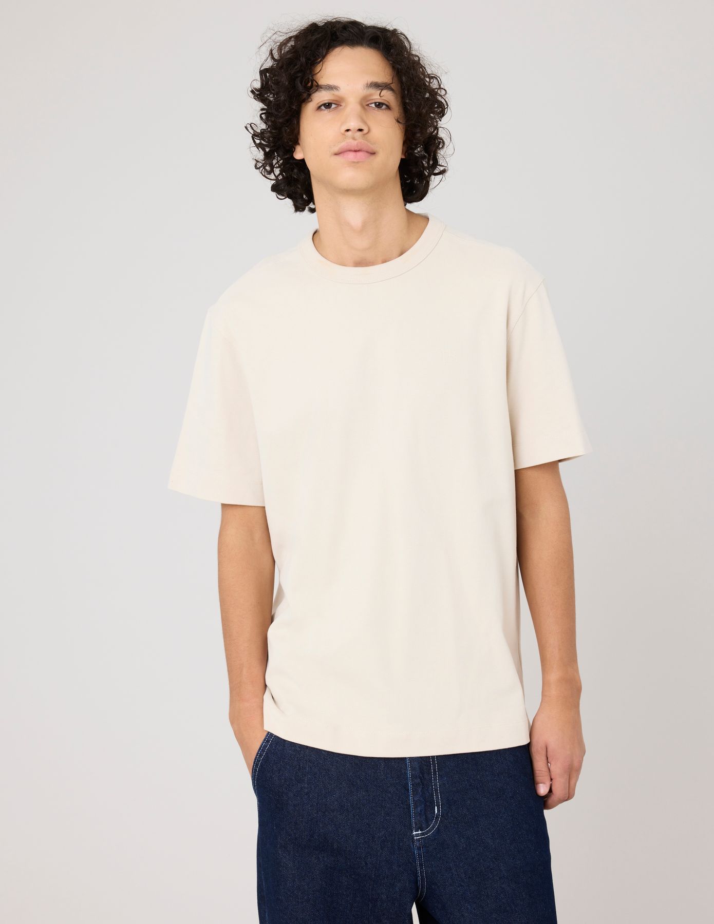 T-shirt lourd touché peau de pêche