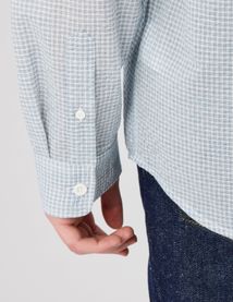 Chemise &agrave; carreaux seersucker