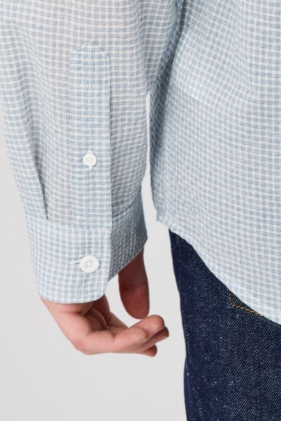 Chemise &agrave; carreaux seersucker