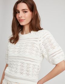 Pull manches courtes en crochet