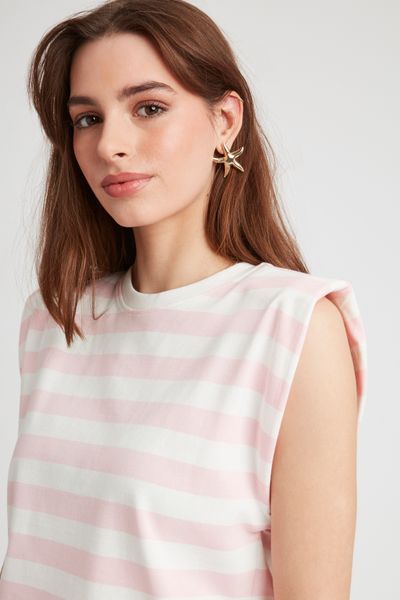 T-shirt sans manches rayé