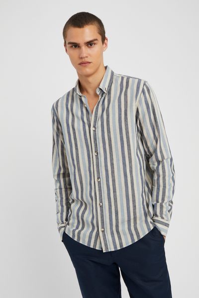 Chemise rayée droite