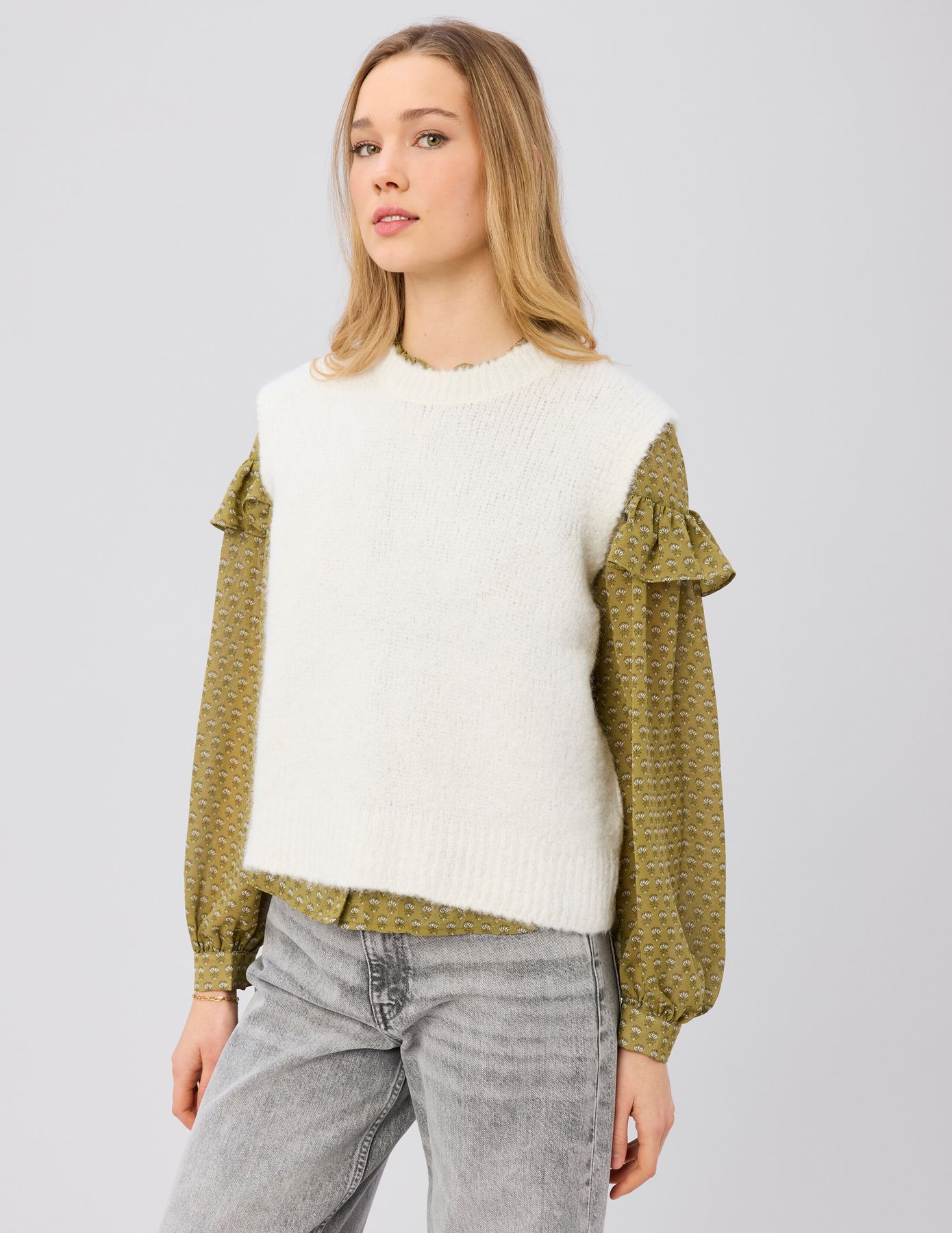 Pull sans manches uni