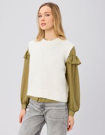 Pull sans manches uni