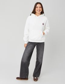 Sweat col capuche broderie poitrine