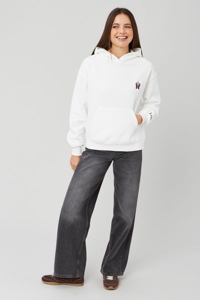 Sweat col capuche broderie poitrine