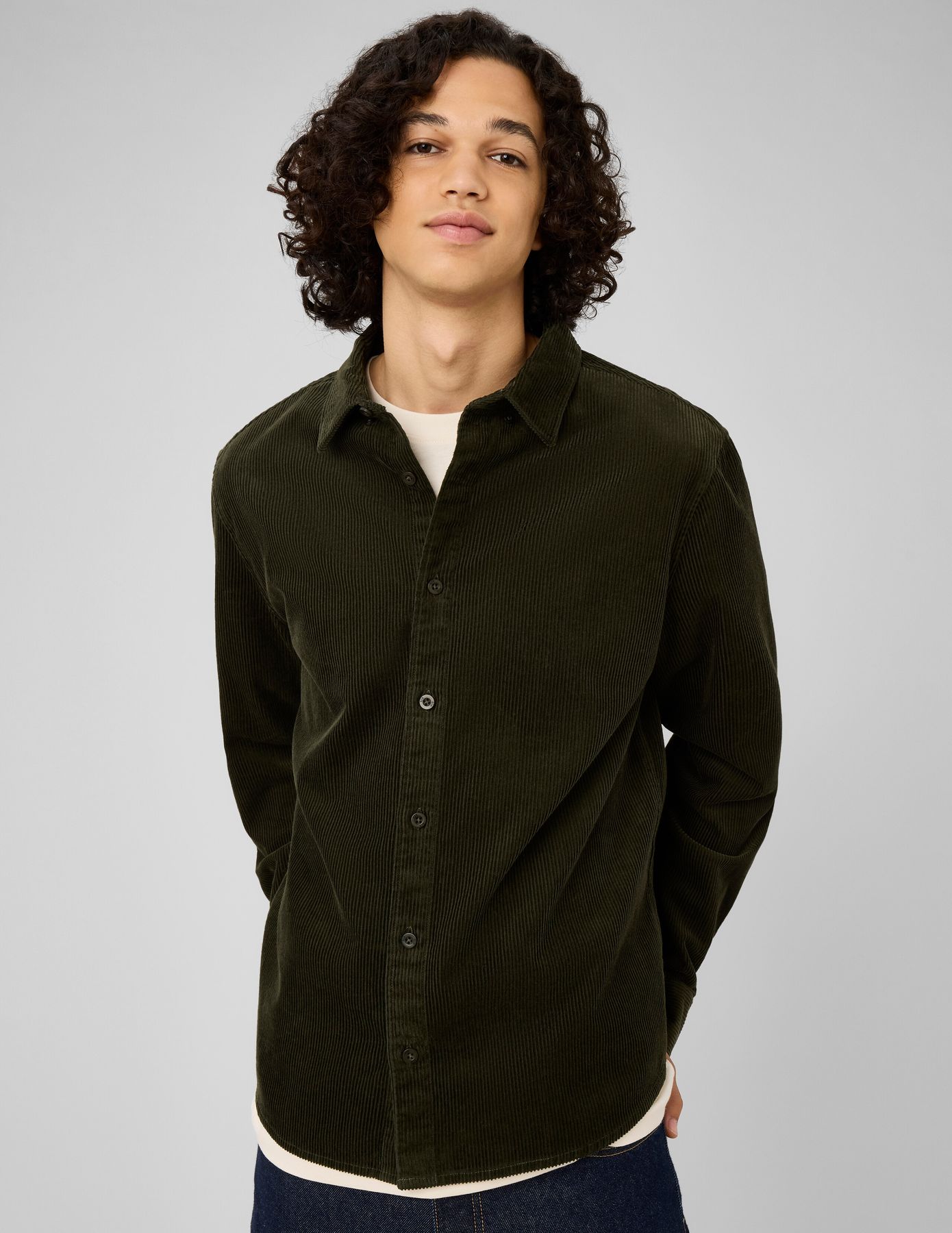Chemise en velours c&ocirc;tel&eacute;