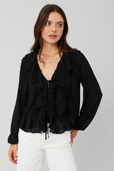 Blouse plumetis à volants