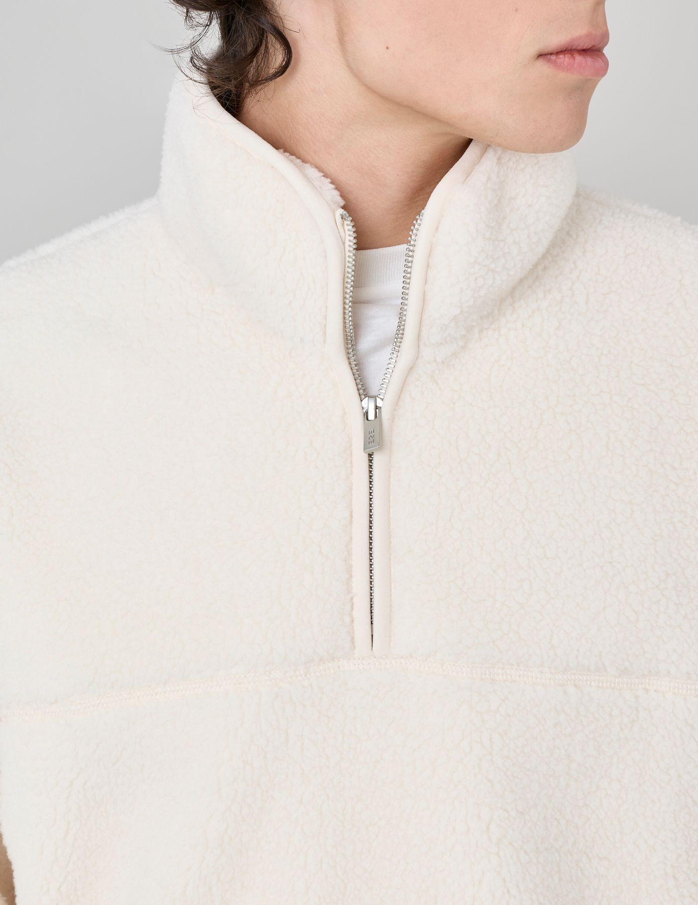 Sweat sherpa col montant zippé