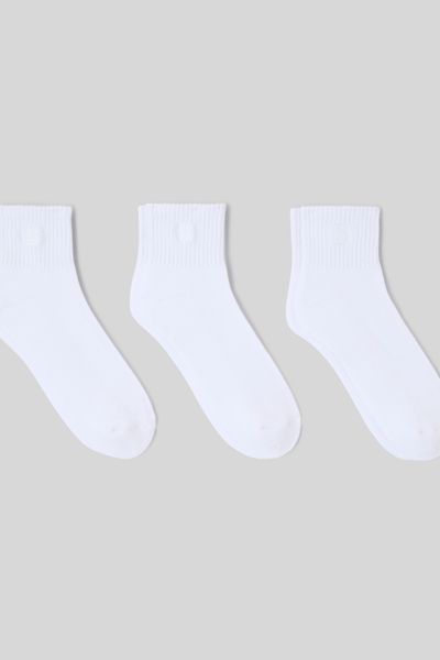 Lot de 3 chaussettes courtes brod&eacute;es