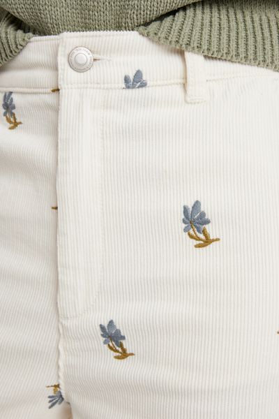 Pantalon velours brodé
