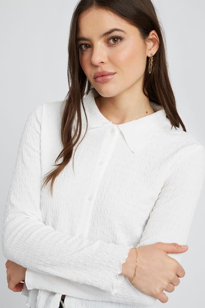 T-shirt col chemise boutonn&eacute;