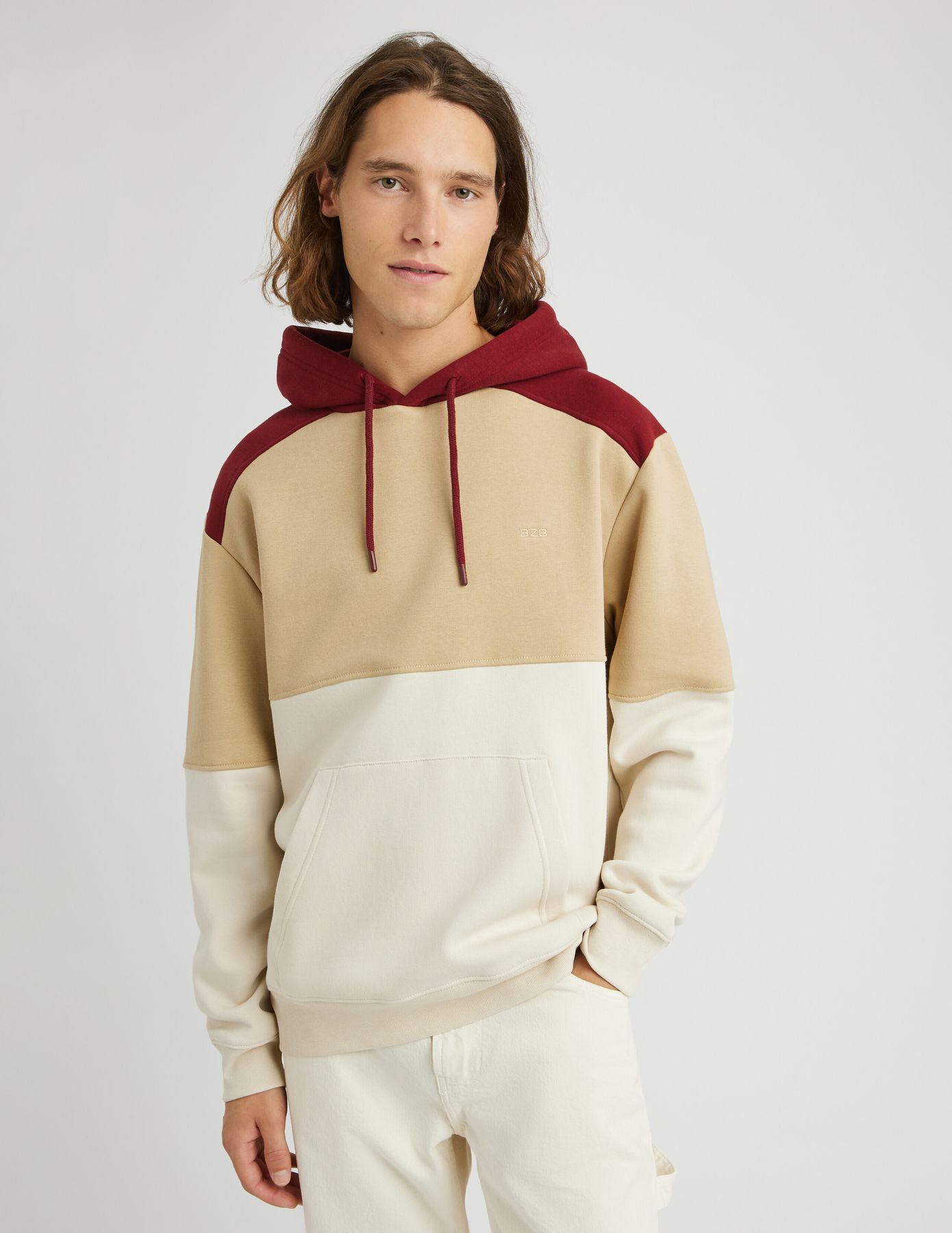 Sweat &agrave; capuche colorblock