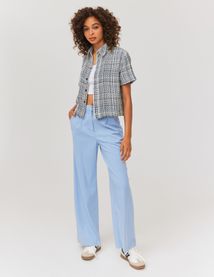 Chemise manches courtes en tweed
