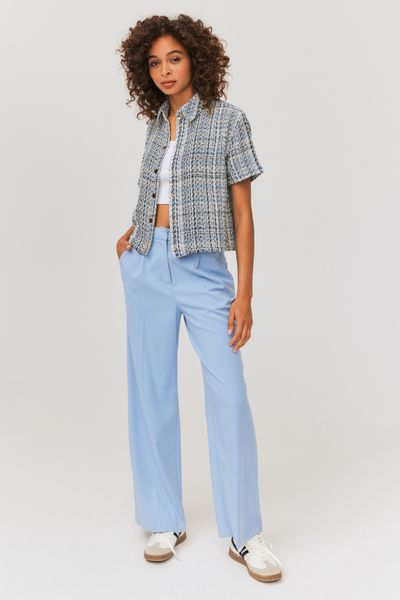 Chemise manches courtes en tweed