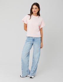 T-shirt manches courtes à volants