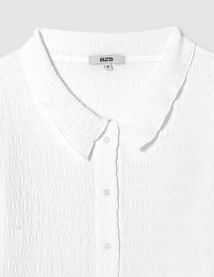 T-shirt boutonn&eacute; col chemise