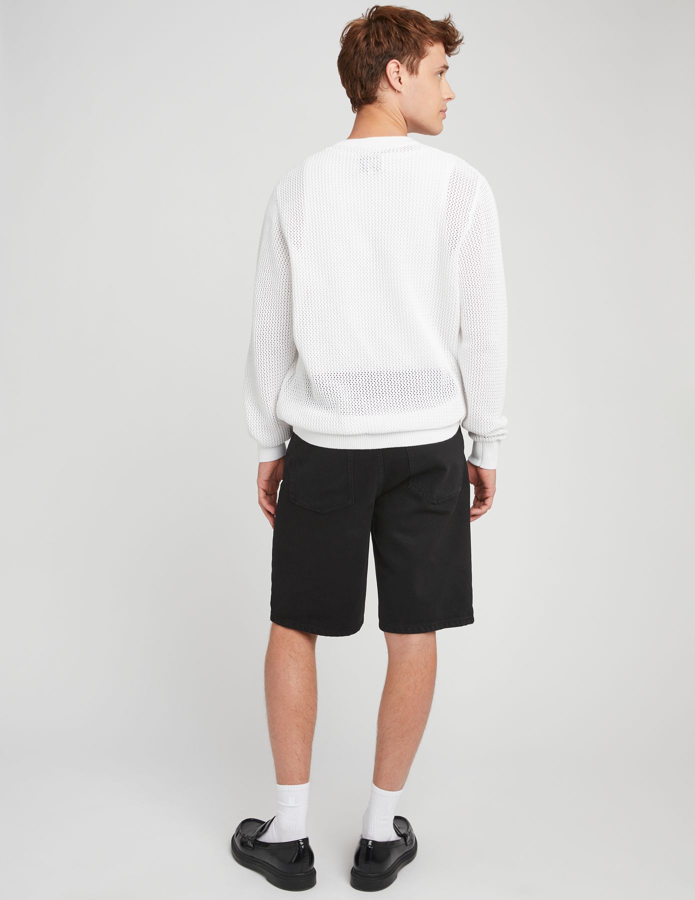Pull col rond maille ajourée