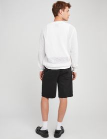 Pull col rond maille ajourée