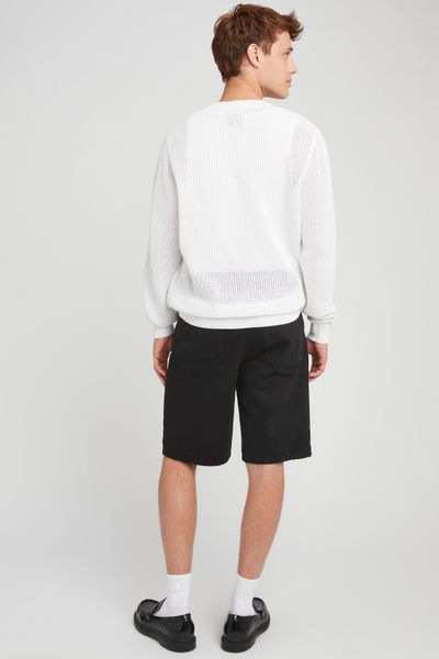 Pull col rond maille ajourée