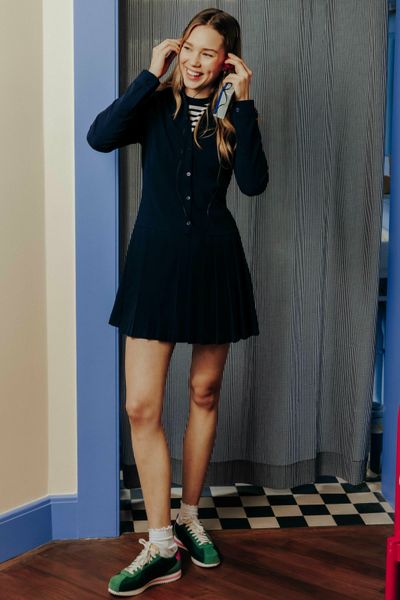 Robe chemise pliss&eacute;e