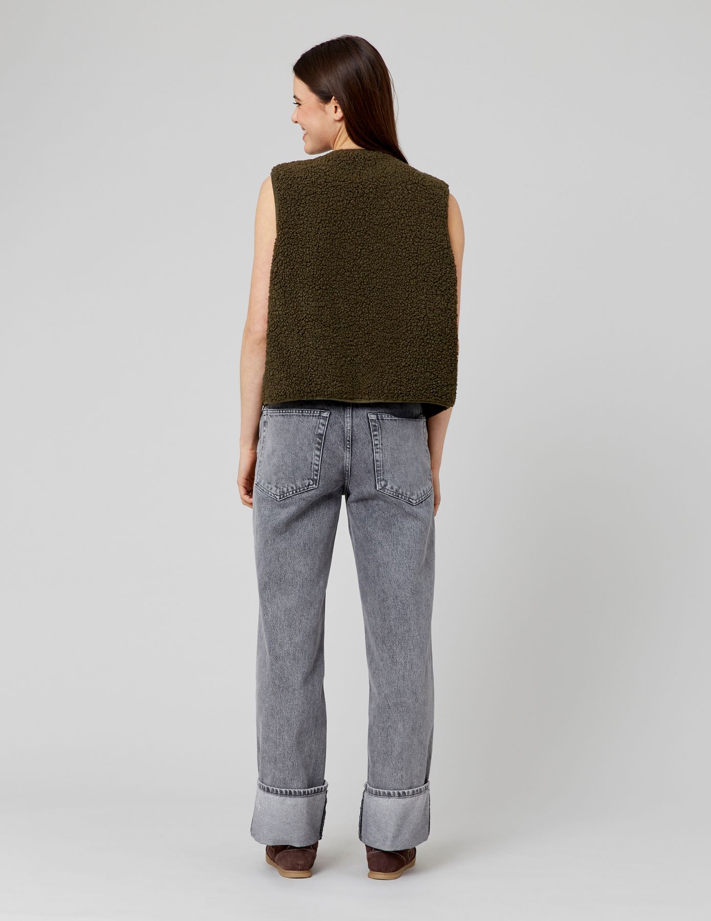 Gilet sans manches en sherpa