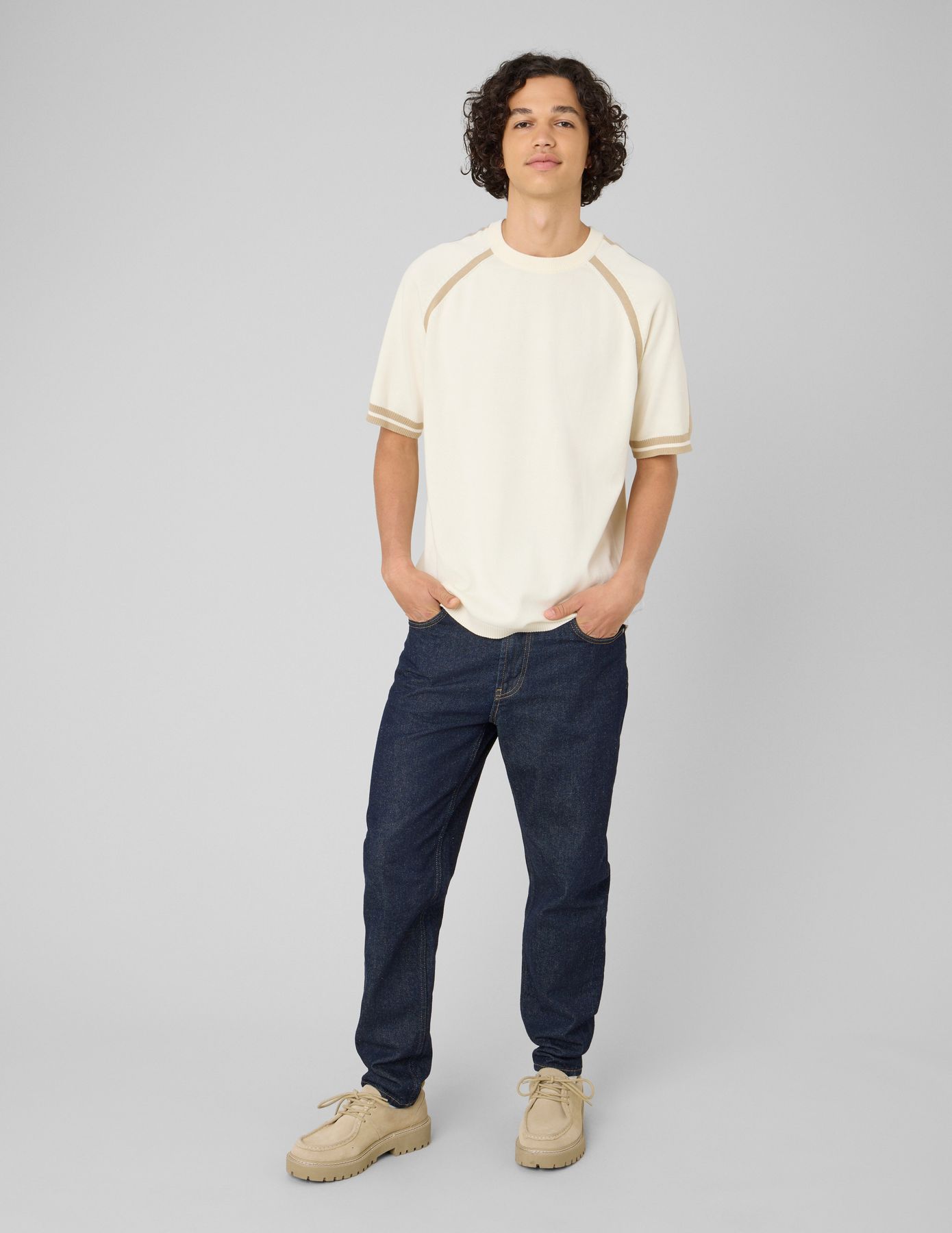 T-shirt en tricot bandes sport