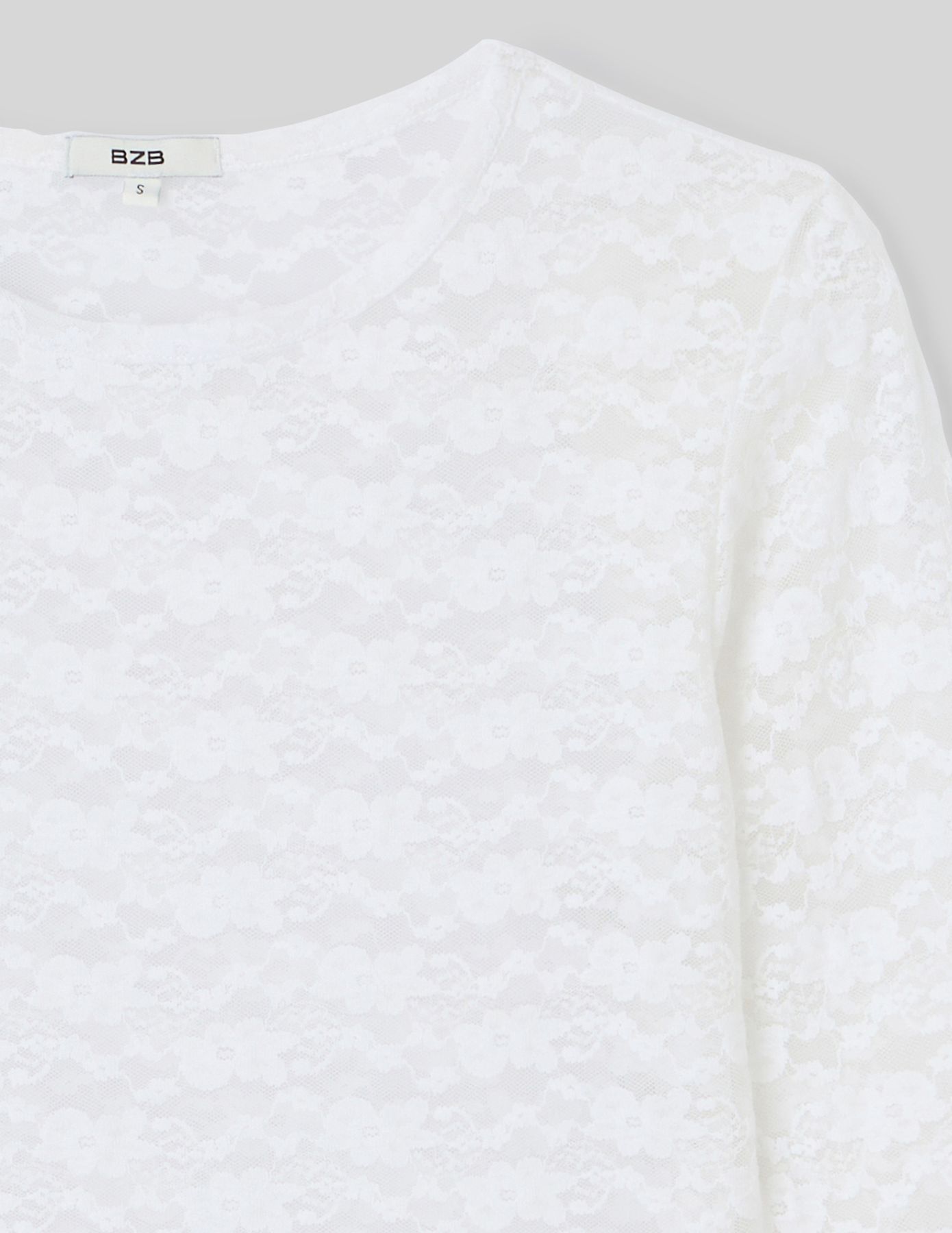 T-shirt dentelle manches longues