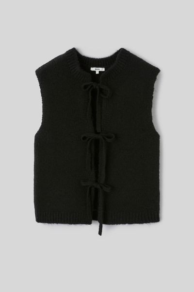 Gilet sans manches &agrave; noeuds