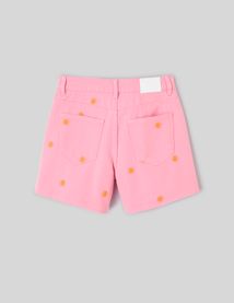 Short denim brod&eacute;