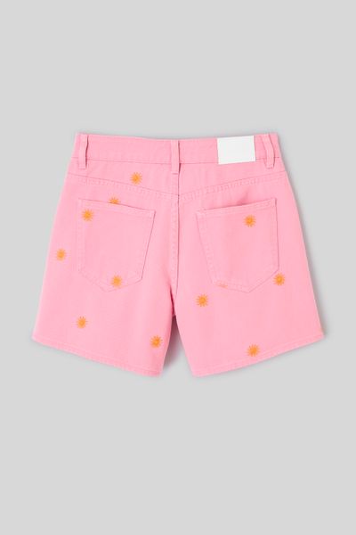 Short denim brod&eacute;