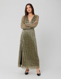 Robe longue pliss&eacute;e