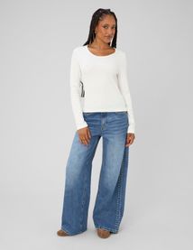 Jean wide leg avec studs