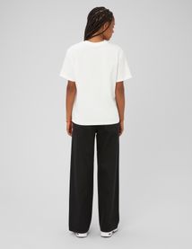 Jean wide leg &agrave; strass