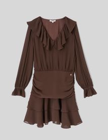 Robe courte &agrave; volants