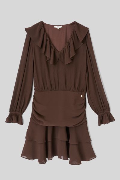 Robe courte &agrave; volants
