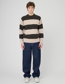 Pull col rond maxi rayures