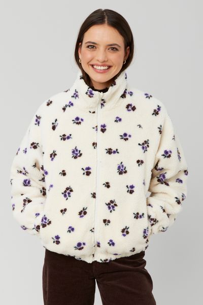 Blouson sherpa imprimé réversible