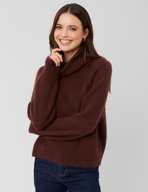 Pull maxi col roulé premium