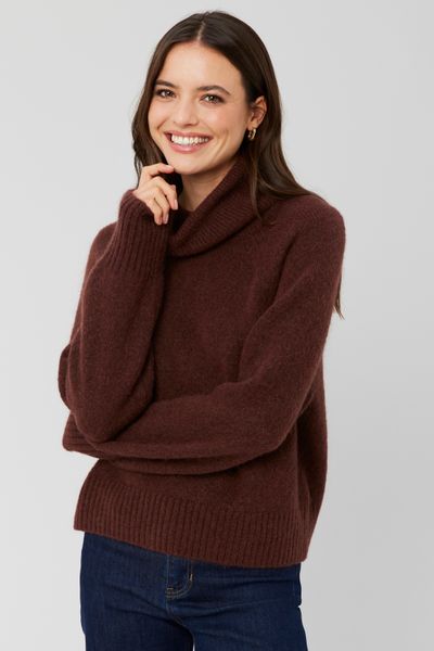 Pull maxi col roulé premium