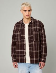 Surchemise waffle &agrave; carreaux