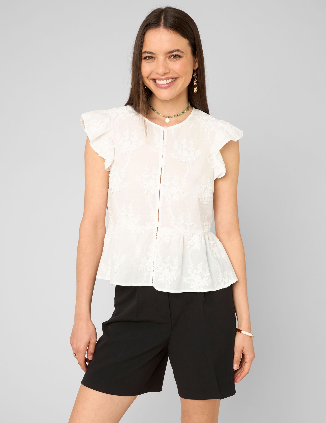 Blouse &agrave; volants