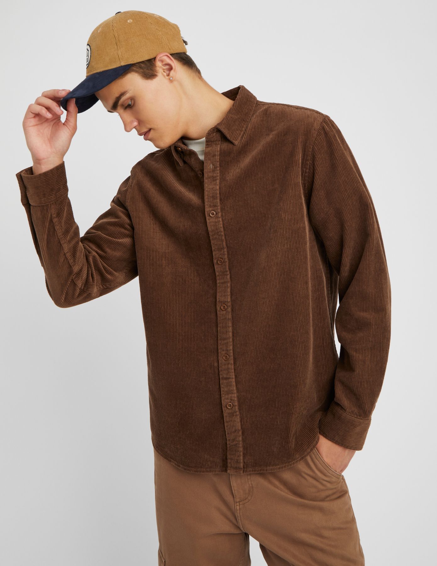 Chemise droite en velours