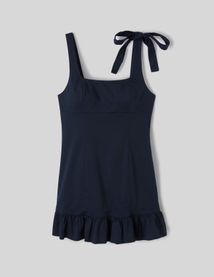 Robe courte &agrave; pois