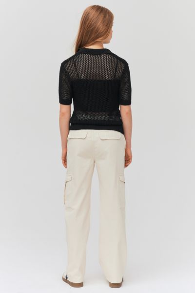 Polo en tricot ajouré